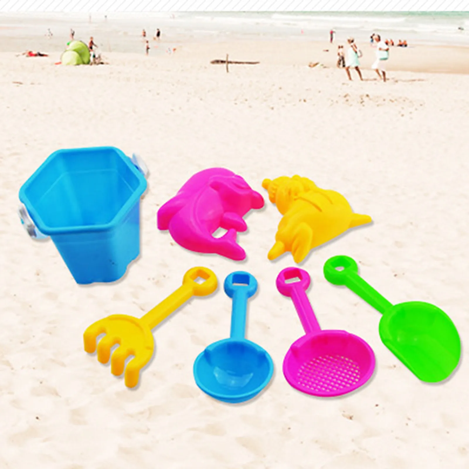 7 Piece Beach Toy Sand Set Sand Play Sandpit Toy Summer Outdoor Toy - £6.19 GBP+