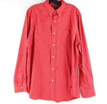 Chaps Red Checkered Button Down Cotton Shirt L - $24.74