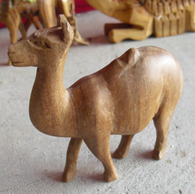 COOL Vintage Hand Carved Kenya Made Wood Camel Figurine 4 1/2&quot; Tall LOOK - £17.91 GBP