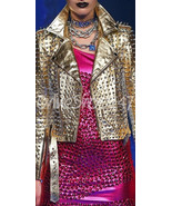 Discount Universe Woman Full Golden Silver Spiked Studded Biker Leather ... - £228.11 GBP