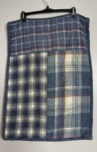 Pair Of Pottery Barn Teen Quilted Blue Madras Plaid Standard Pillow Shams - £19.97 GBP