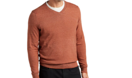 Joseph Abboud Modern Fit V-Neck Sweater size: XL  colour: Russet - $37.39