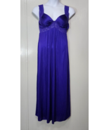 Vintage Silky Purple Nylon &amp; Lace Lingerie 90s Nightgown Dress Size Medi... - $664.79 MXN