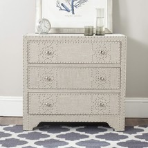 American Homes Collection Gordy Grey 3 Drawer Chest By Safavieh. - £335.69 GBP