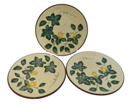 K.I.C Tulips Green Yellow Oak Leaves Brushes Hand Painted Luncheon Plate... - £13.35 GBP