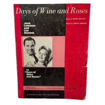 Days of Wine and Roses Piano Sheet Music 1957 Henry Mancini Johnny Mercer - £7.79 GBP