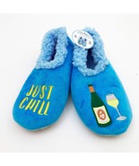 Snoozies Women&#39;s Just Chill Non Skid Blue Slippers Medium 7/8 - $18.04 CAD