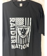 RAIDER NATION T-shirt Raiders Black Men&#39;s Tee Unisex Crewneck Trend Tee ... - £9.66 GBP