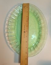 Jeanette Green Uranium Serving Platter Poinsettia Pattern 10.5" Long image 4