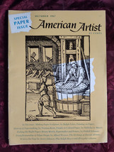 AMERICAN ARTIST October 1967 Colored Paper Sculpture Papermaking Henry Morris - £10.89 GBP