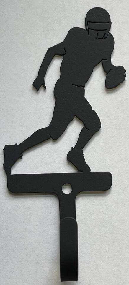 Football Player Powder-coated Wall Hook Made in USA