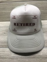 Retired Funny Baseball Cap Hat VTG White - £6.92 GBP