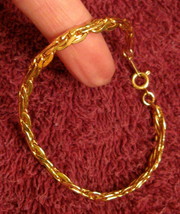 Avon Bracelet Polished Silhouette Gold Plated Chain Link Nickel Free New w/o Box - £15.82 GBP