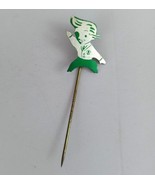 Vintage Green &amp; Silver Man Europeon Stick Lapel Pin - $11.59 CAD