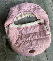 JJ Cole Car Seat Cover Pink Sherpa Lined Winter Baby Pink Girl - $24.95