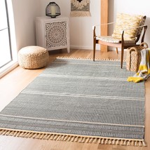 SAFAVIEH Montauk Collection Area Rug - 8&#39; x 10&#39;, Gold &amp; Multi, Handmade Stripe T - £260.24 GBP