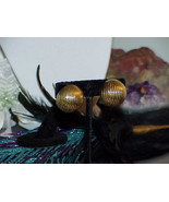 Vintage MONET Couture Ball High Karat Goldtone Clip Post 1&quot;  Earrings Li... - $29.69