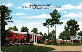 VTG Postcard Linen FL Jacksonville Florida, 1957, Johnson Manor Court Hotel a1 - £17.76 GBP