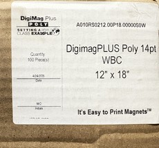 100 Sheets DigiMag Plus 14 Mil 14pt 12” X 18” Matte Poly Easy Print Magnets - $117.00
