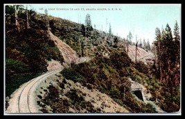CALIFORNIA Postcard - Loop Tunnels 14 &amp; 15, Shasta Route Southern Pacific RR F34 - £6.20 GBP