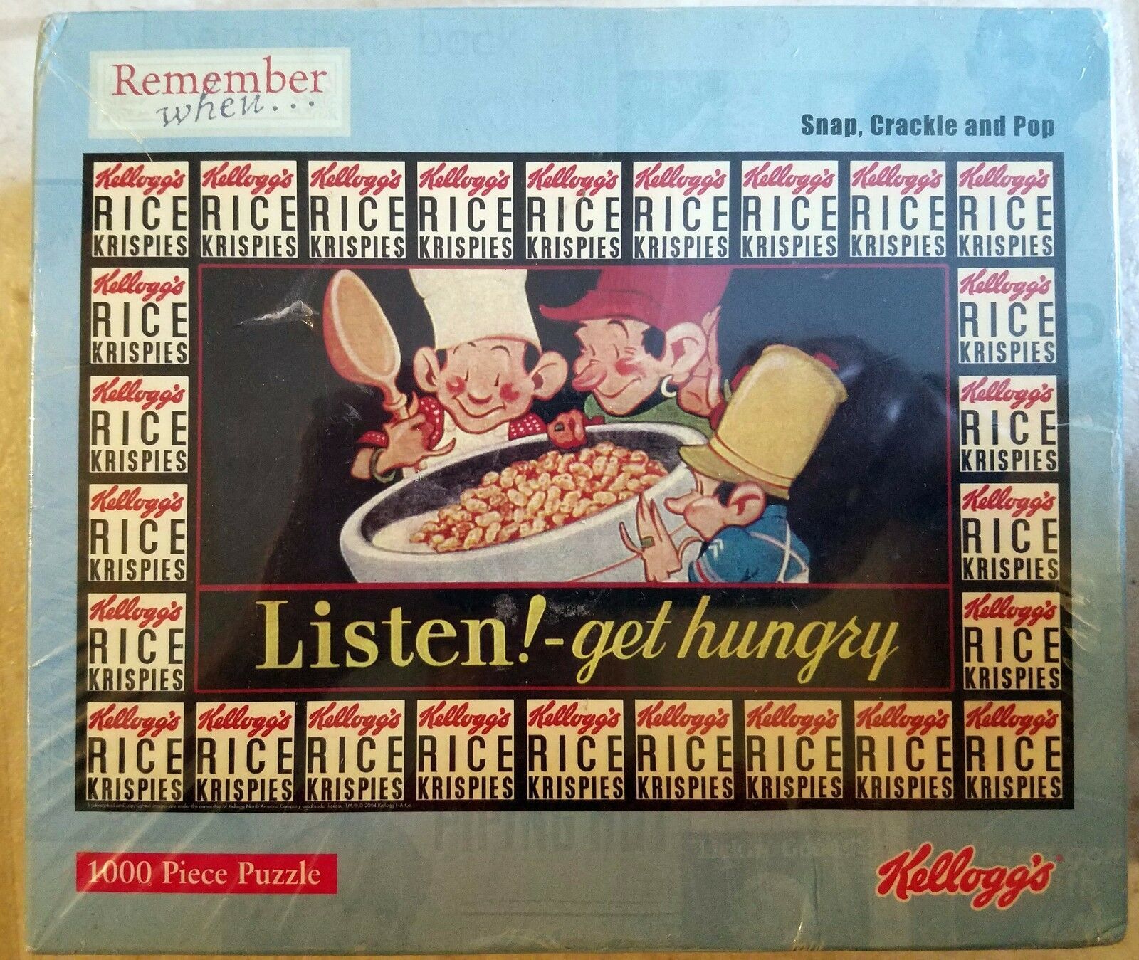 Primary image for KELLOGG'S RICE KRISPIES 1000 piece jigsaw puzzle SNAP CRACKLE AND POP 1940s ad