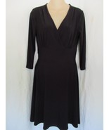 White House Black Market WH BM dress  Small black cross-over 3/4 sleeves... - $19.55