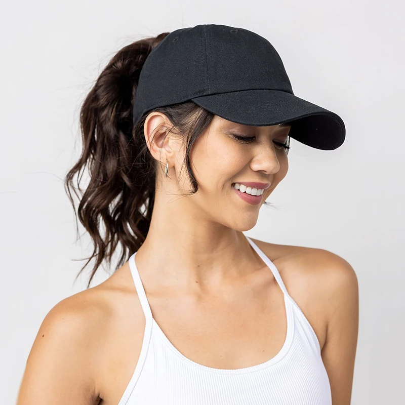 Pure Color High Ponytail Baseball Cap for Women Girls Sport Running Golf Tennis - £10.92 GBP+