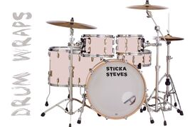 Drum Wrap Percussion Shell Cover Bass Kick Snare Tom DIY- Pale Tokyo Ros... - $22.76+