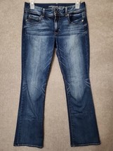 American Eagle Kick Boot Jeans Womens 12 Long Blue Medium Wash Stretch - $34.52