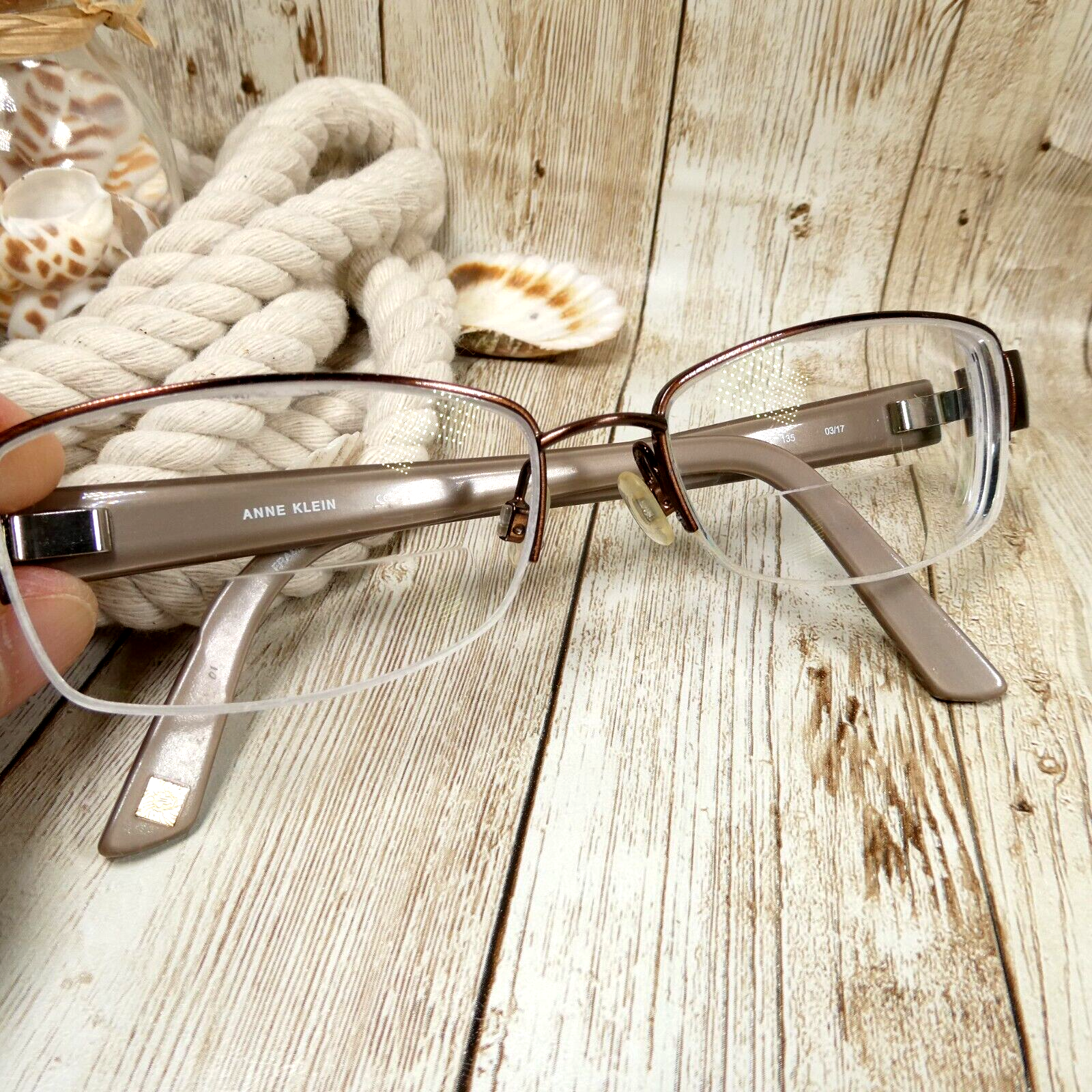 Anne Klein Taupe Brown Half-Rim Eyeglasses FRAMES - AK5022 272 53-16-135 - $23.73