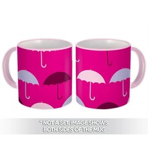 Umbrellas : Gift Mug Pink Colors Pattern Rain Baby Shower Room Decor Diy Handmad - £12.70 GBP
