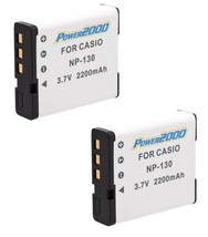 2X NP-130, NP-130A, Battery For Casio EX-FC300, EX-FC400, EX-FC300S, EX-FC400S, - £19.41 GBP