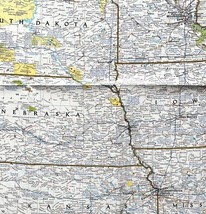 Map North Central Close Up USA 4 1988 Vintage National Geographic 22 x 3... - $477.91 MXN