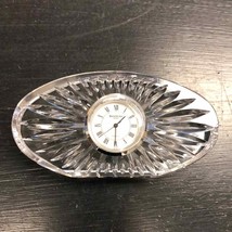 Waterford Clear Crystal Mantle Desk Clock 4.75” x 2.5” Needs New Battery GIFT - $42.08