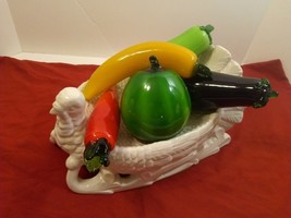 Vintage 5-piece Set Murano Style Hand-Blown Glass Vegetable Figurines - $24.75