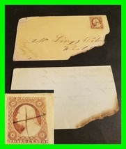 Scott # 10 U.S. 1856 Envelope And Letter Fayetteville, Indiana With Unique Burn - £142.36 GBP