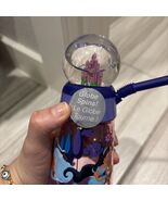 DISNEY PRINCESS PLASTIC SNOW WATER GLOBE CUP WITH LID AND STRAW USED - $24.74