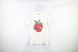 Vintage 90s Streetwear Mens Small Spell Out New York The Big Apple T-Shirt White - £23.90 GBP