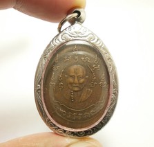 LP Roon Coin blessed 1922 2465 BE. magic Yant real Thai miracle pendant magic am - £221.75 GBP