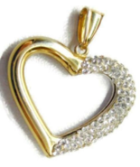 Heart Pendant 1/20 14K Gold Plate &amp; 925 Sterling Silver Simulated Cubic ... - $49.49