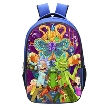 WM Rick And Morty Backpack Daypack Schoolbag Bookbag Blue Type Pickle Corpse - £19.18 GBP