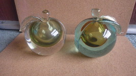 Vintage Mcm Barbini Murano Glass Sommerso Apple Bookends - £196.65 GBP