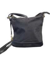 Tommy Hilfiger Crossbody Bag Womens Black Adjustable Straps Monogram Clouser Zip - £15.53 GBP