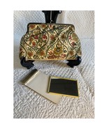 Vintage Floral Cosmetic bag with kiss clasp and Zipper - £8.42 GBP