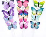 Artificial Butterfly Decorations 12 Pcs 2 Sizes Butterfly Decor for Craf... - $28.76