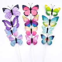 Artificial Butterfly Decorations 12 Pcs 2 Sizes Butterfly Decor for Crafts, DIY  - £23.06 GBP