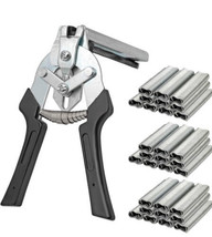 Manual Hog Ring Pliers Kit Hog Ring Pliers with 1800 Piece M-Type Nails Hand Too - £22.79 GBP