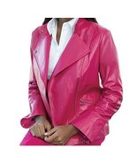 Women&#39;s winter fall 100% genuine soft leather moto jacket coat plus size... - $199.99