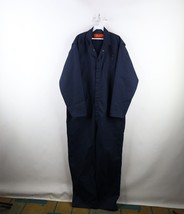 Vintage 90s Streetwear Mens 50R Distressed Mechanic Work Coveralls Bibs Blue - £46.42 GBP