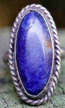 Lapis and Silver Ring Handmade Size 6 1/2 - £31.85 GBP